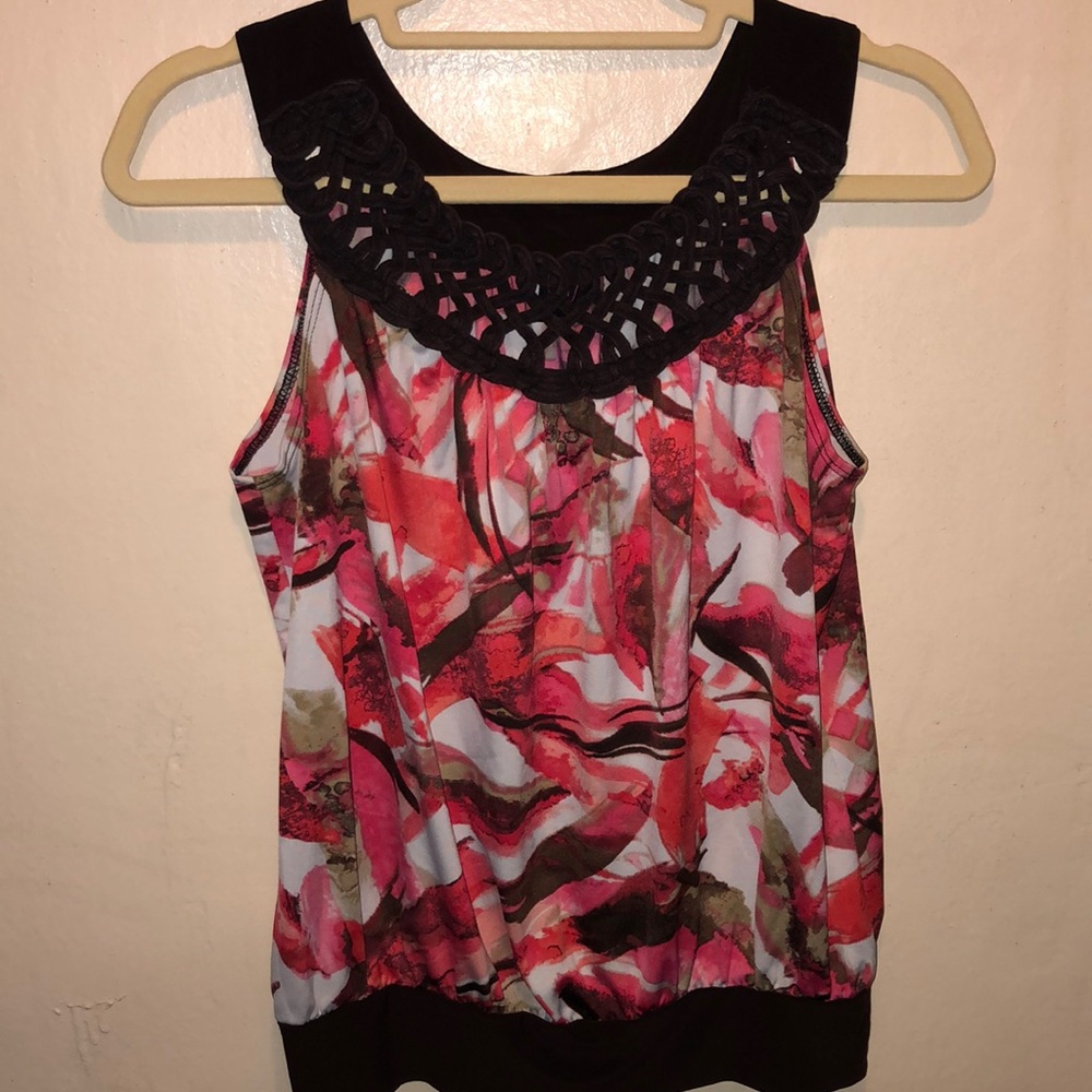 Braided trim tank top